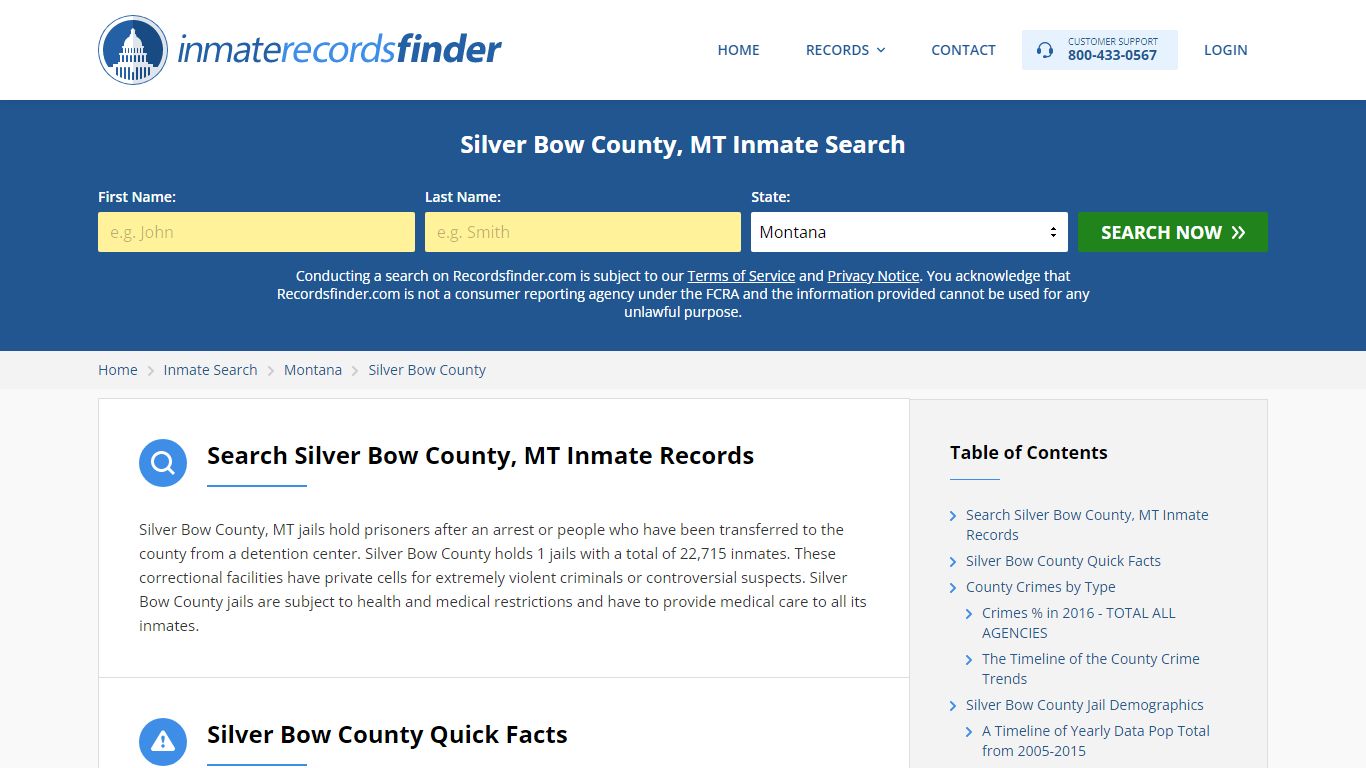 Silver Bow County, MT Inmate Lookup & Jail Records Online